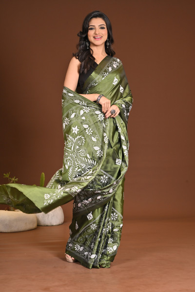 BELENDED SILK KANTHA SAREE