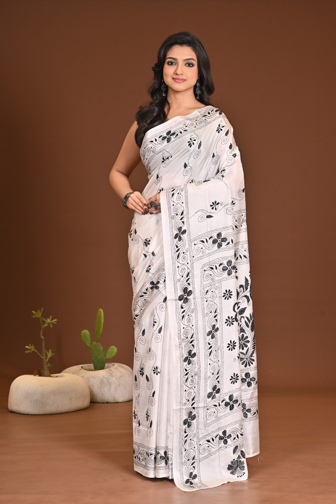 Image of BELENDED SILK KANTHA SAREE