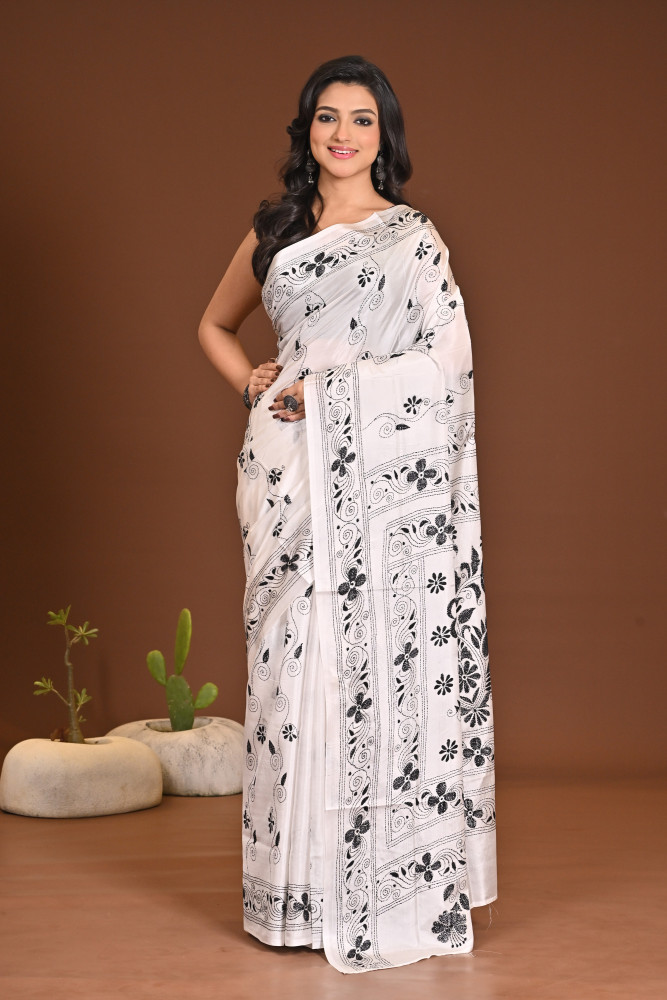 BELENDED SILK KANTHA SAREE