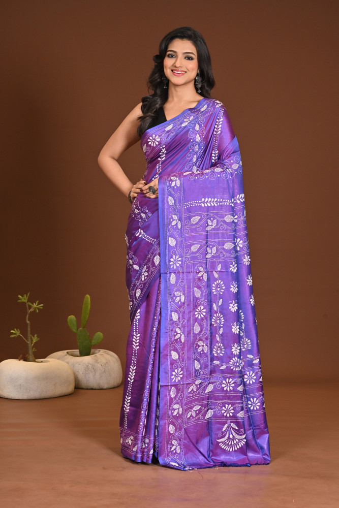 Image of BELENDED SILK KANTHA SAREE