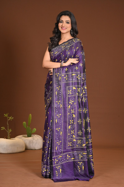 BELENDED SILK KANTHA SAREE