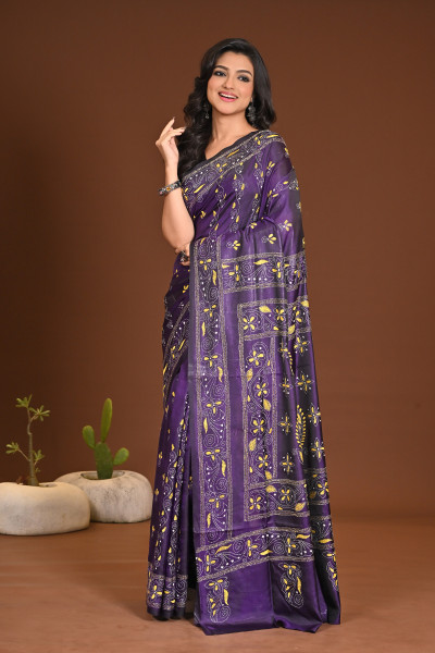 BELENDED SILK KANTHA SAREE