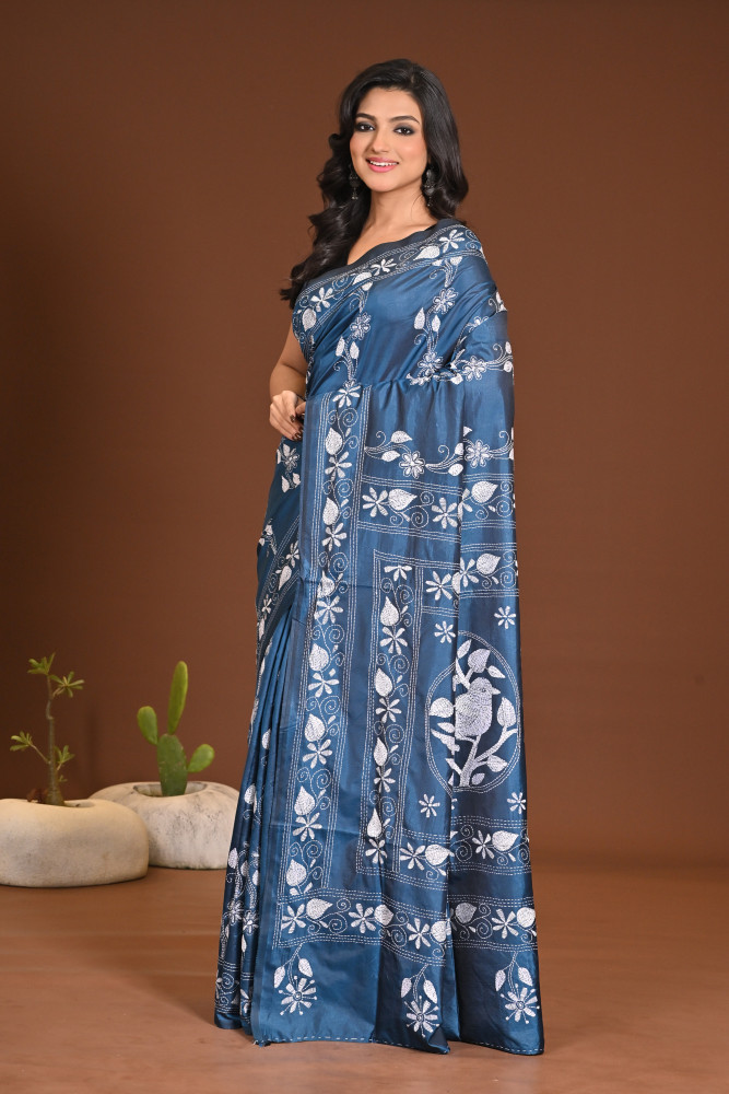 BELENDED SILK KANTHA SAREE