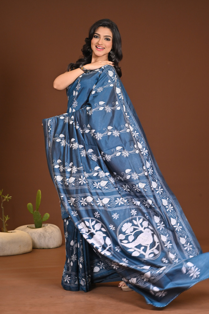BELENDED SILK KANTHA SAREE