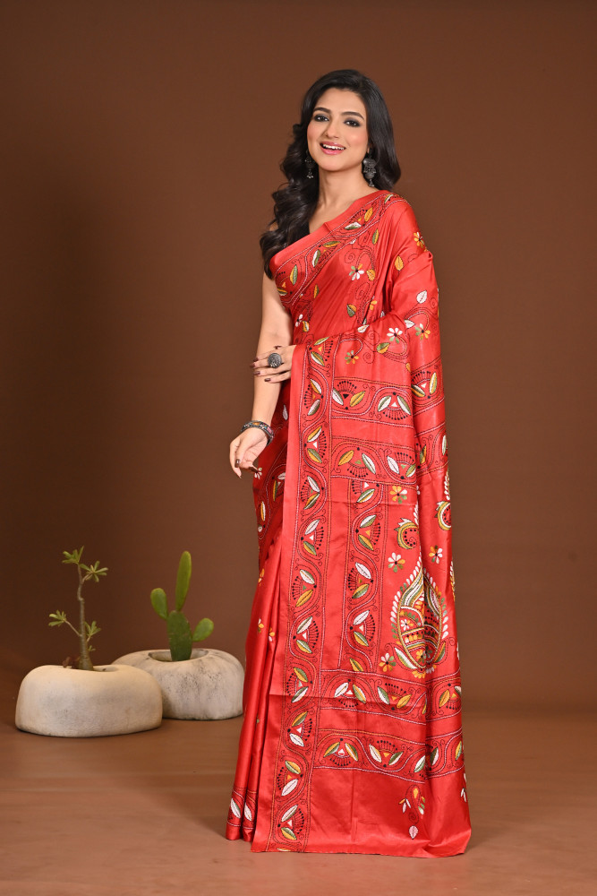 BELENDED SILK KANTHA SAREE