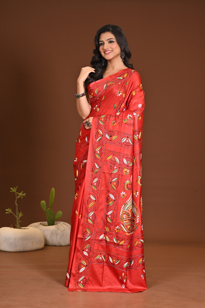 BELENDED SILK KANTHA SAREE