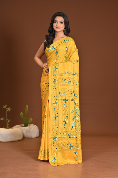 BELENDED SILK KANTHA SAREE