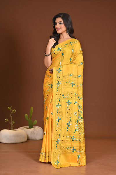 BELENDED SILK KANTHA SAREE