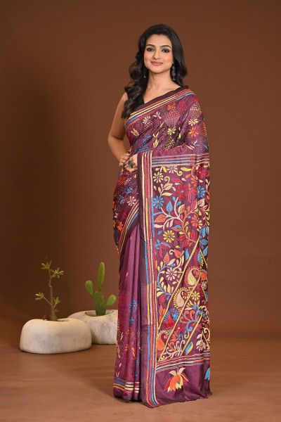 BELENDED SILK KANTHA SAREE
