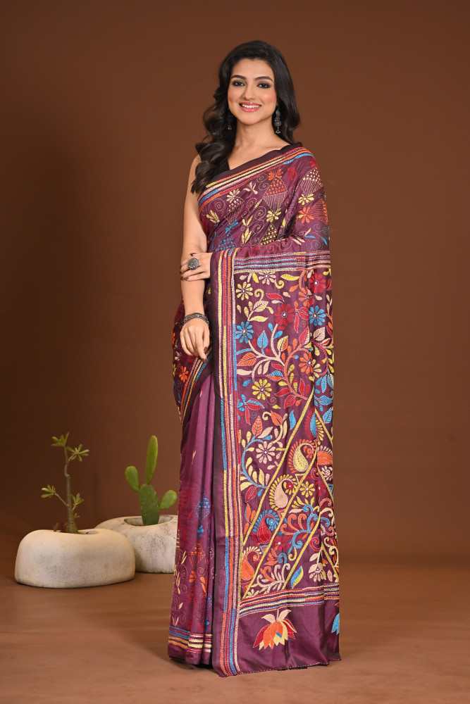 BELENDED SILK KANTHA SAREE