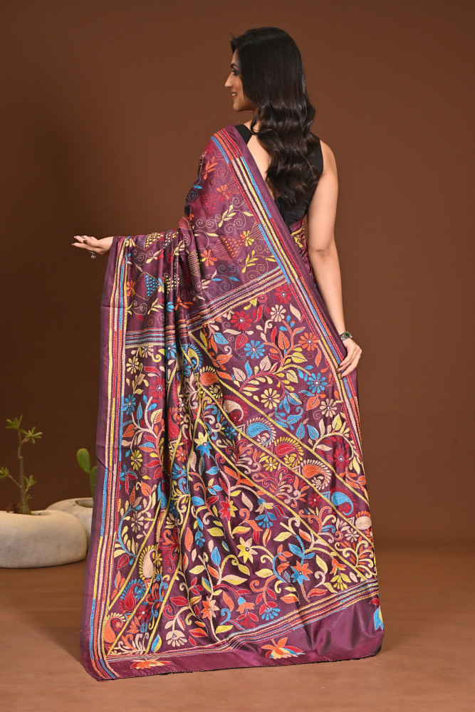 BELENDED SILK KANTHA SAREE