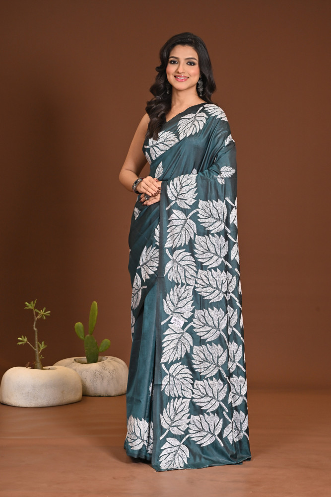 Image of BELENDED SILK KANTHA SAREE