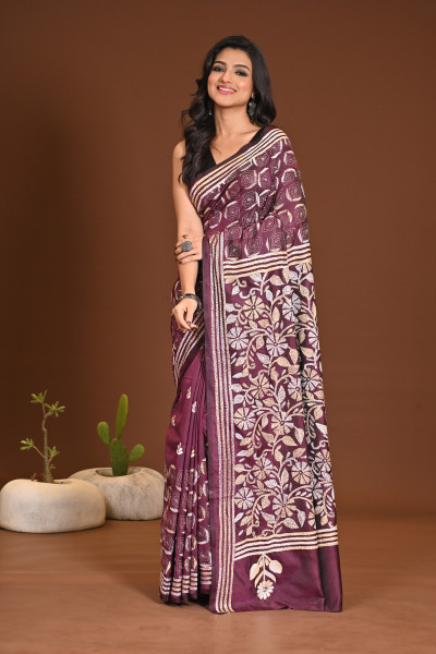 BELENDED SILK KANTHA SAREE
