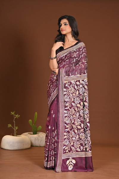 BELENDED SILK KANTHA SAREE