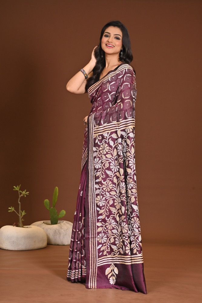 BELENDED SILK KANTHA SAREE