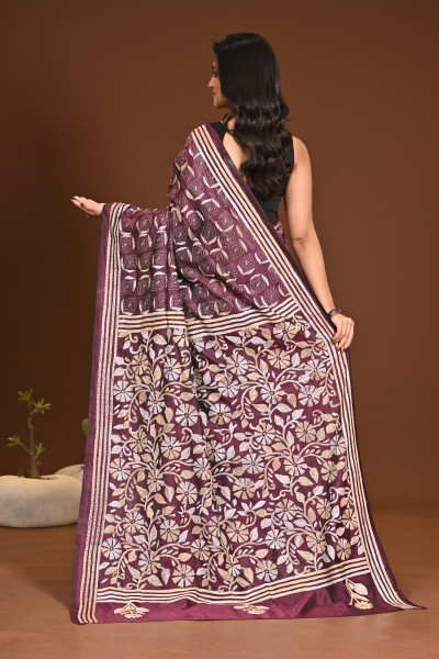 BELENDED SILK KANTHA SAREE