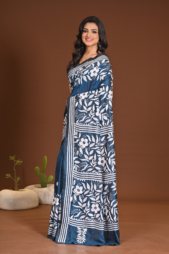 BELENDED SILK KANTHA SAREE