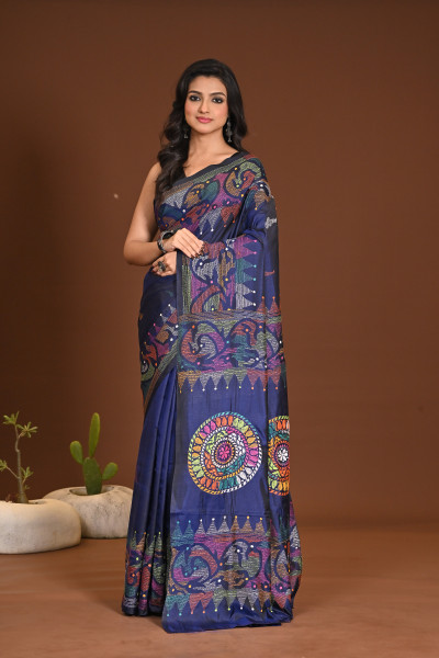 BELENDED SILK KANTHA SAREE
