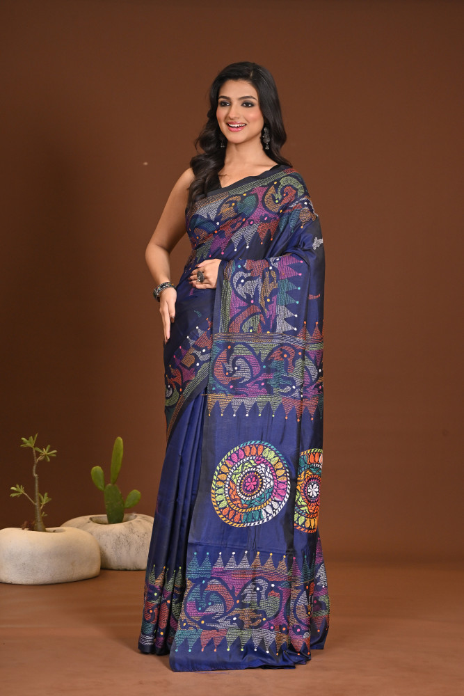 BELENDED SILK KANTHA SAREE
