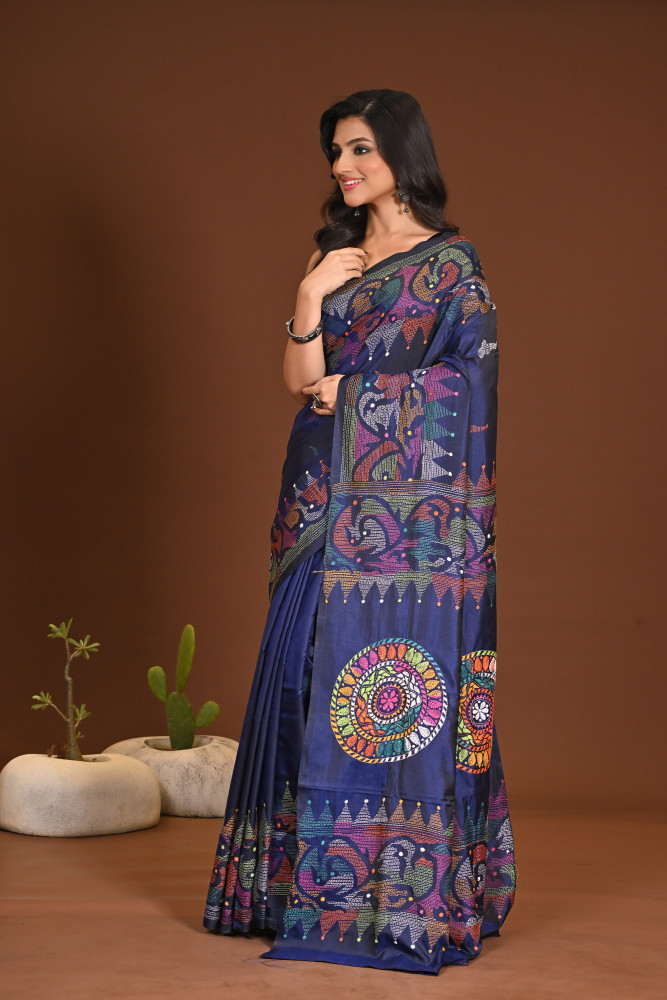 BELENDED SILK KANTHA SAREE