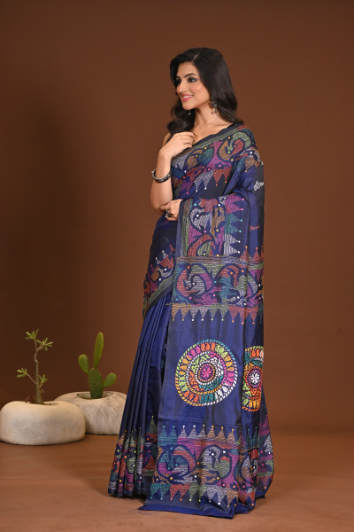 BELENDED SILK KANTHA SAREE