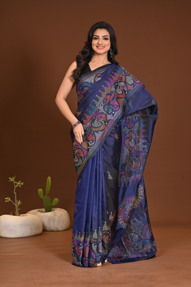 BELENDED SILK KANTHA SAREE