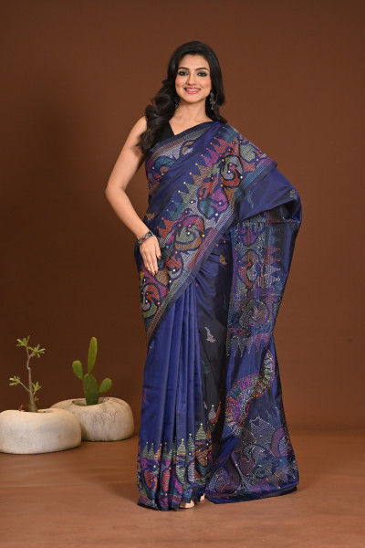 BELENDED SILK KANTHA SAREE