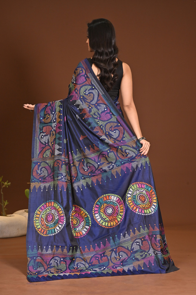 BELENDED SILK KANTHA SAREE