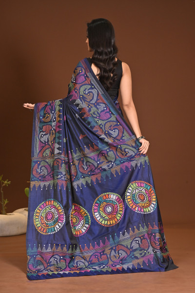 BELENDED SILK KANTHA SAREE