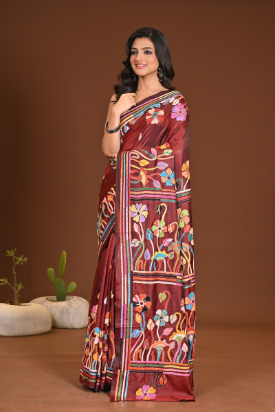 BELENDED SILK KANTHA SAREE
