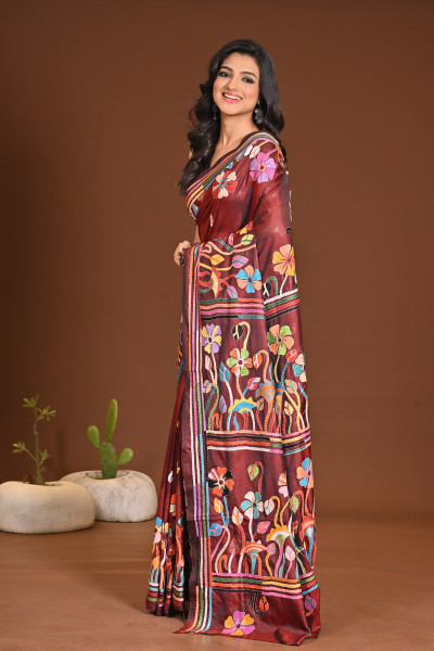 BELENDED SILK KANTHA SAREE