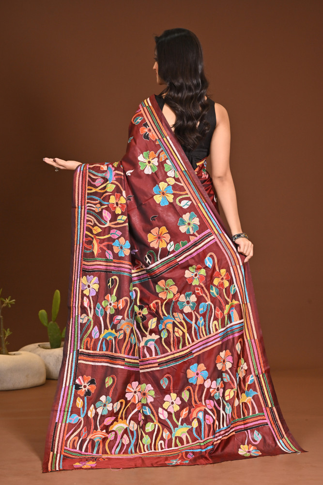BELENDED SILK KANTHA SAREE