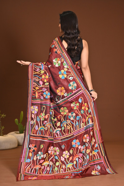 BELENDED SILK KANTHA SAREE