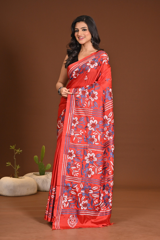 Image of BELENDED SILK KANTHA SAREE