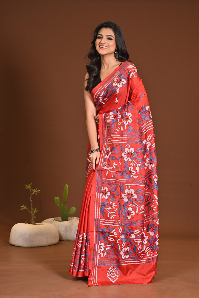 BELENDED SILK KANTHA SAREE