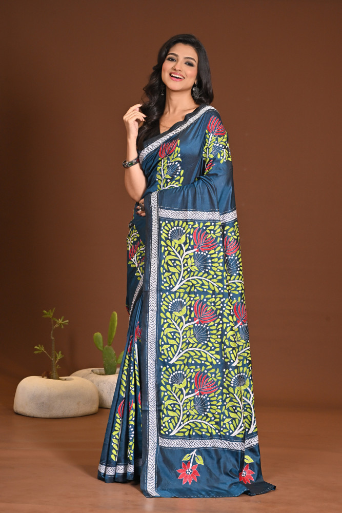 BELENDED SILK KANTHA SAREE