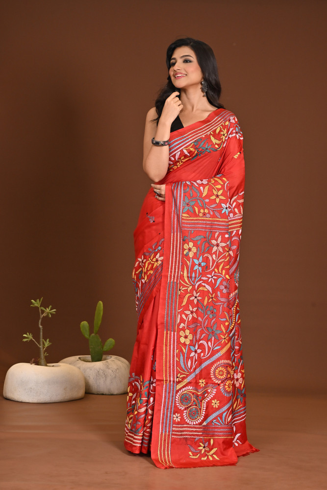BELENDED SILK KANTHA SAREE