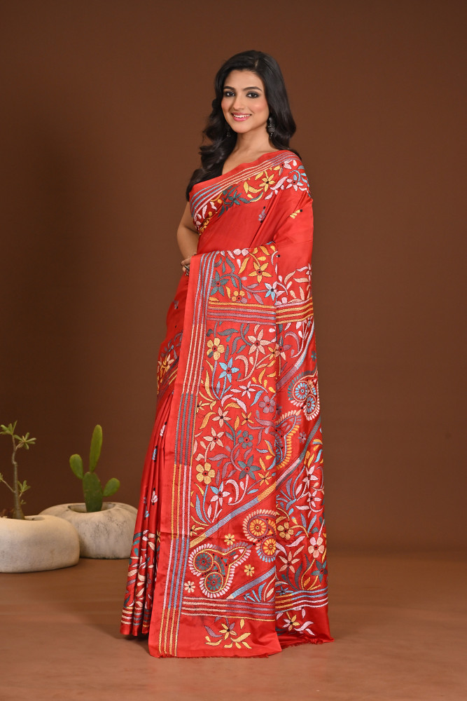 BELENDED SILK KANTHA SAREE