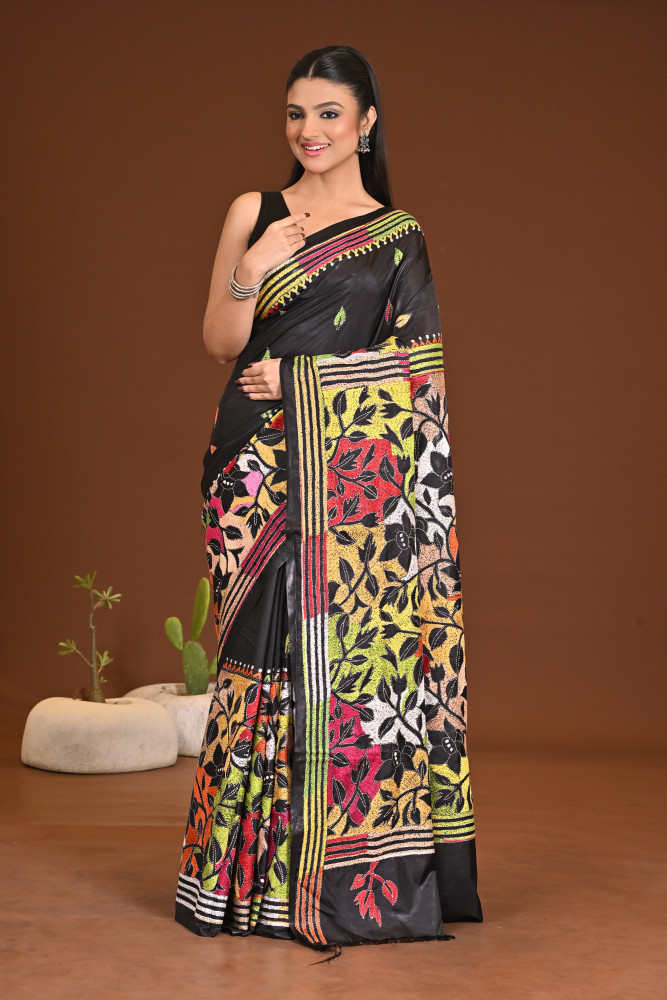 BELENDED SILK KANTHA SAREE