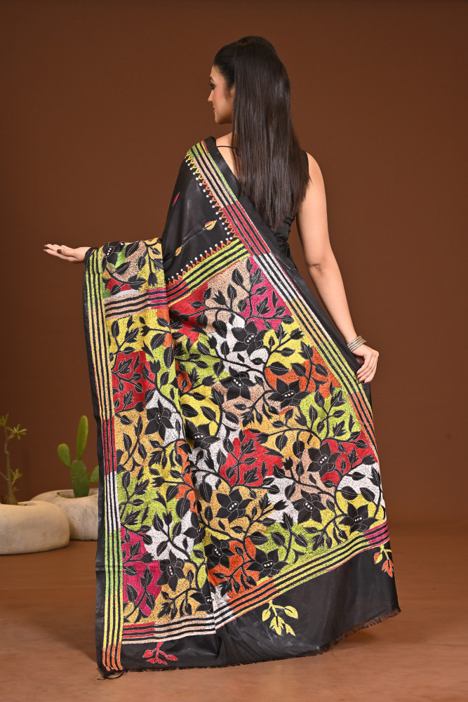 BELENDED SILK KANTHA SAREE