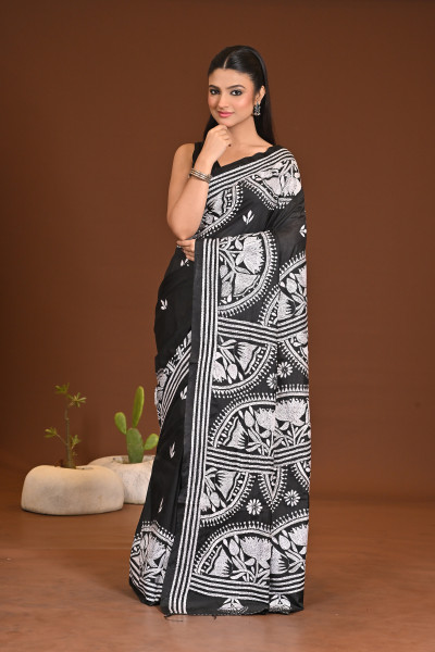 BELENDED SILK KANTHA SAREE