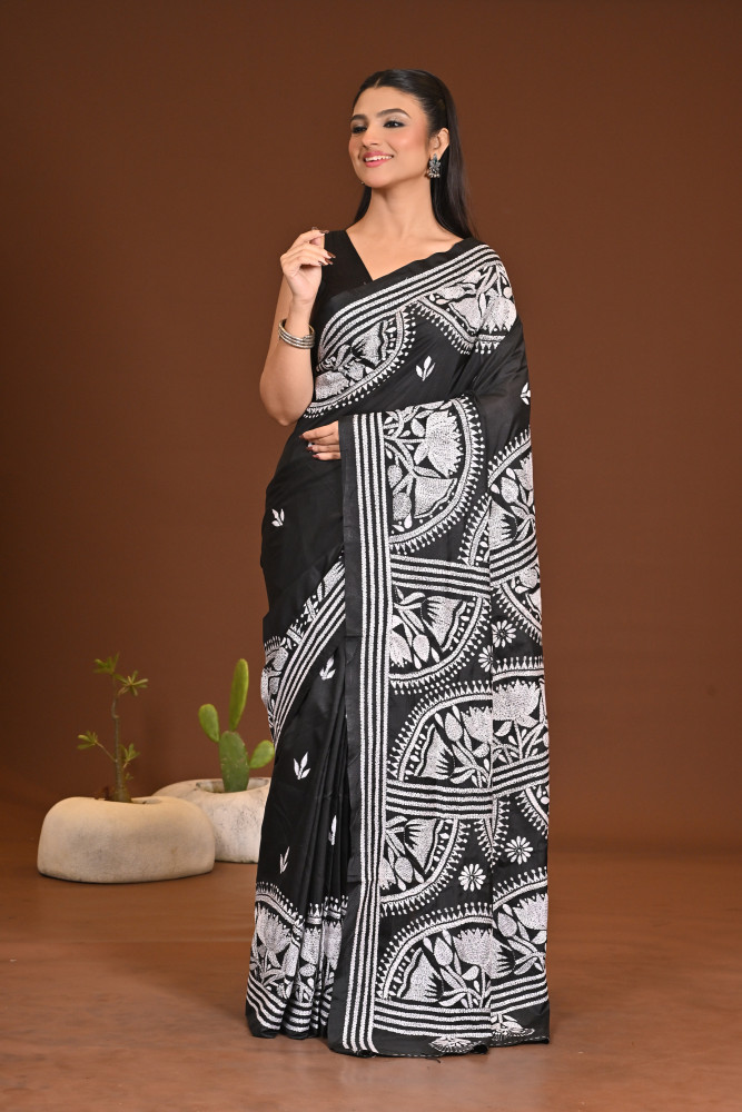 BELENDED SILK KANTHA SAREE