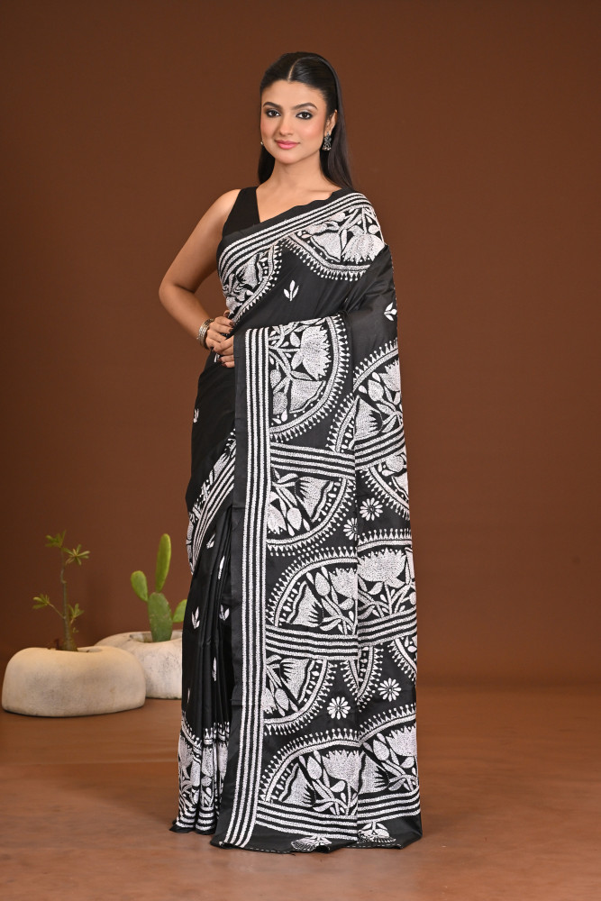 BELENDED SILK KANTHA SAREE