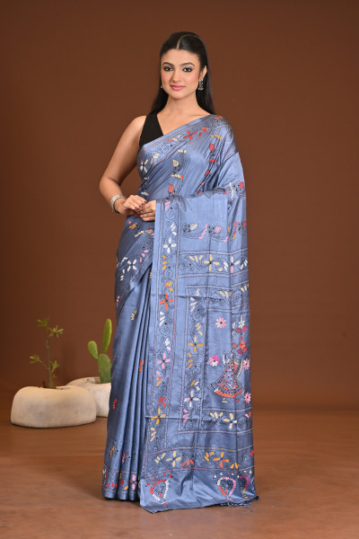 BELENDED SILK KANTHA SAREE