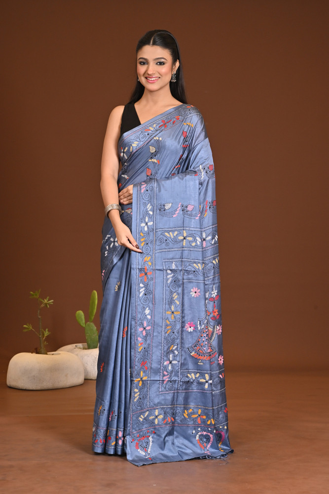 BELENDED SILK KANTHA SAREE