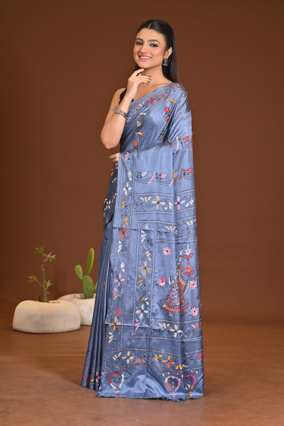BELENDED SILK KANTHA SAREE