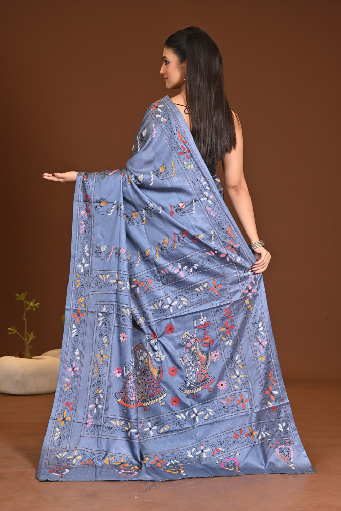 BELENDED SILK KANTHA SAREE