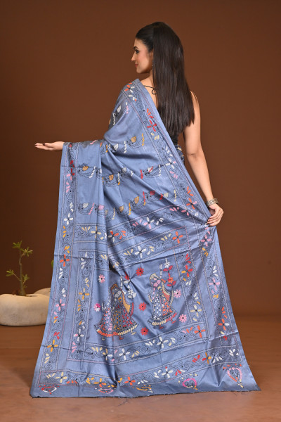 BELENDED SILK KANTHA SAREE