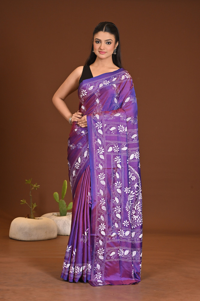 BELENDED SILK KANTHA SAREE