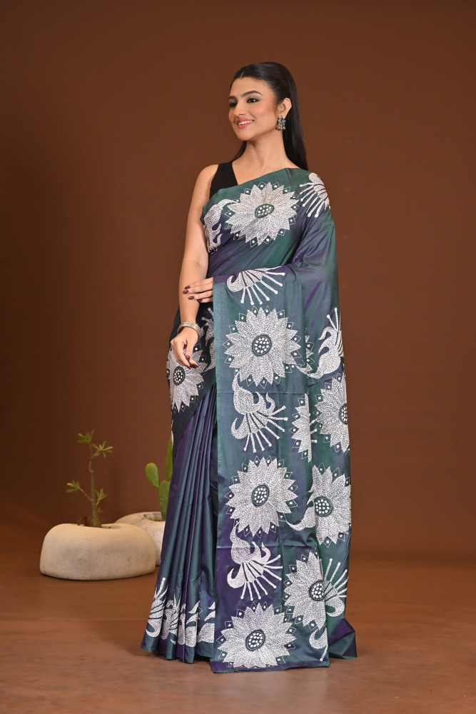 BELENDED SILK KANTHA SAREE